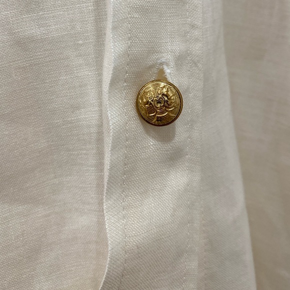 Ralph Lauren rare vintage 100% Linen button up shirt size 4 - Picture 3 of 4